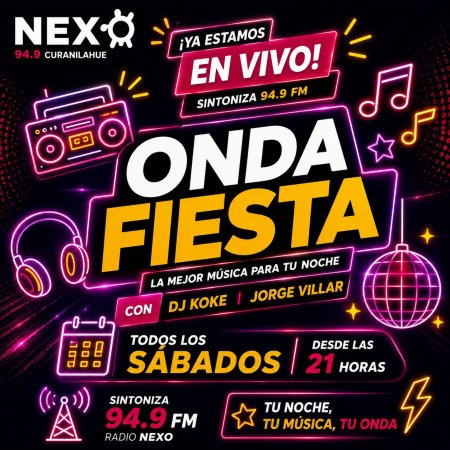 Onda Fiesta, todos los viernes desde las 20:00 PM