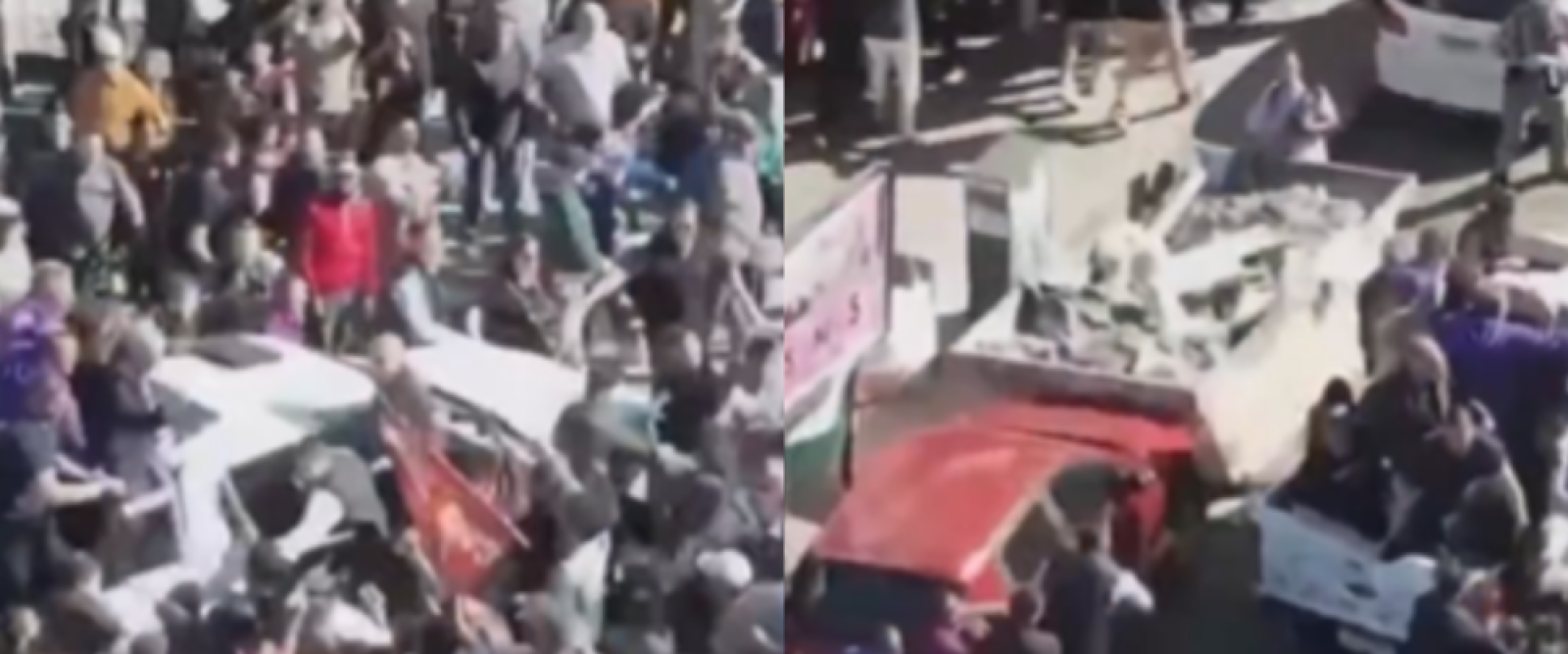 VIDEO: Piedras y botellas obligaron a evacuar a Milei en medio de caravana